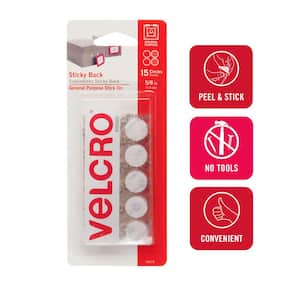 VELCRO 5/8 in. Sticky Back Coin, White (75-Count) 90090 - The Home