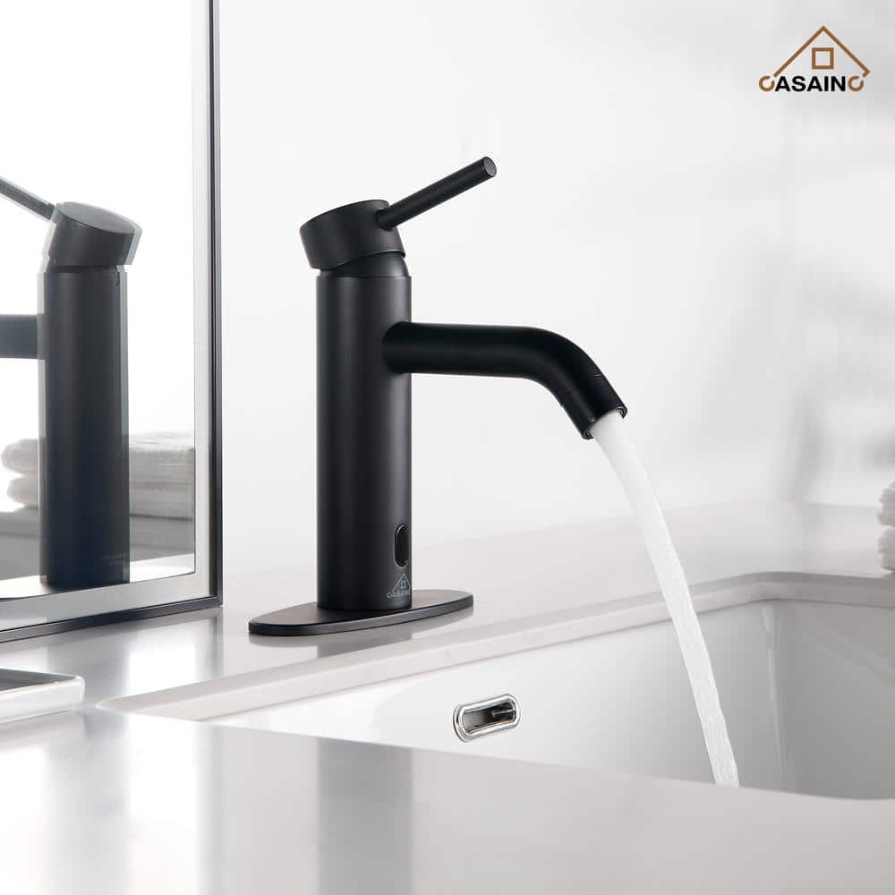 Matte Black Stainless Steel Touchless Bathroom Sink Faucet