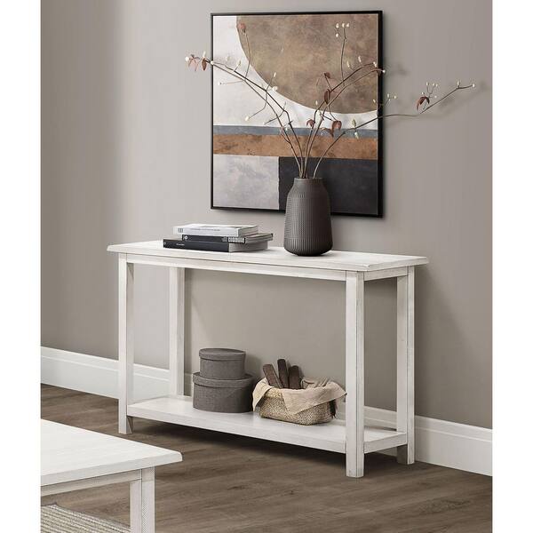 Coaster Payne 47.25 in. White Rectangle Wood Top Console Table