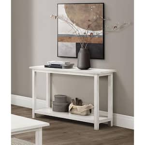 Payne 47.25 in. White Rectangle Wood Top Console Table with Shelf