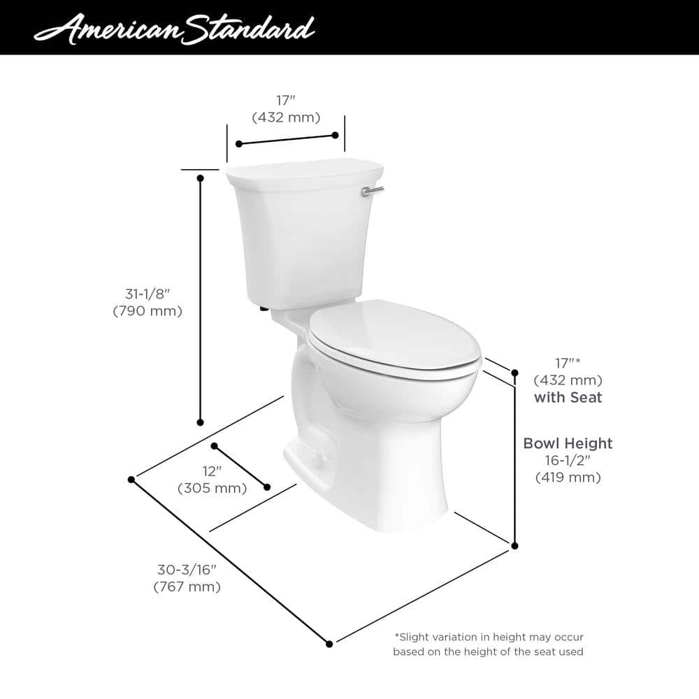 Edgemere White Elongated High Efficiency Floor Mounted Toilet