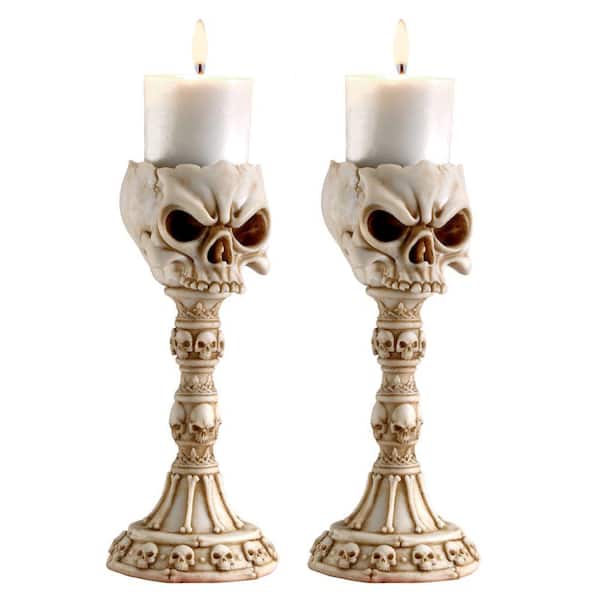 SKULL CANDLE HOLDER natural Full Size Human Skull Candle Holder Made From  Plaster of Paris and Painted for a Weathered Appearance 