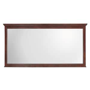 Ashburn 60 in. W x 31 in. H Rectangular Tri Fold Wood Framed Wall Bathroom Vanity Mirror in Mahogany