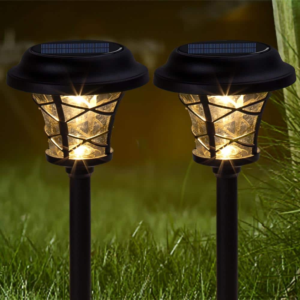 Black Solar Powered Integrated LED Pathway Light Multipack