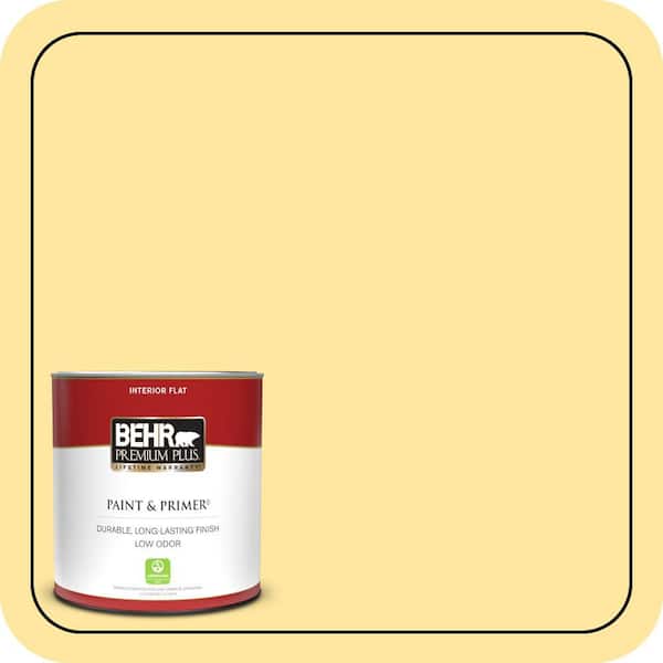 BEHR PREMIUM PLUS 1 qt. #PMD-10 Equator Glow Flat Low Odor Interior Paint & Primer