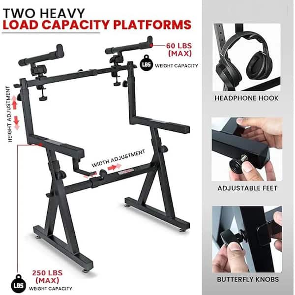 Lukyamzn Keyboard Stand Z Style Adjustable Electric Piano Riser