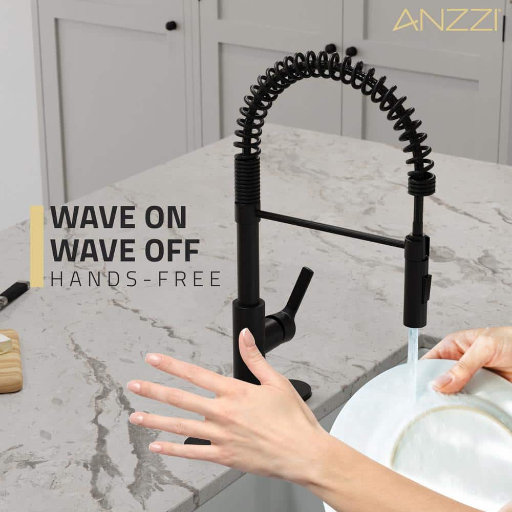 Matte Black Stainless Steel Touchless Pull-Down Kitchen Faucet