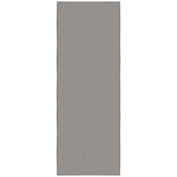 Ottomanson Basics Collection Non-Slip Rubberback Modern Solid Design 2x6 Indoor Runner Rug, 2 ft. 2 in. x 6 ft., Gray