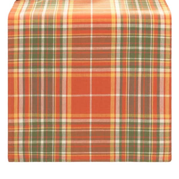 Threadmade Home Hawley Plaid Harvest Cotton Table Runner, Multicolor - 13"W x 70"L