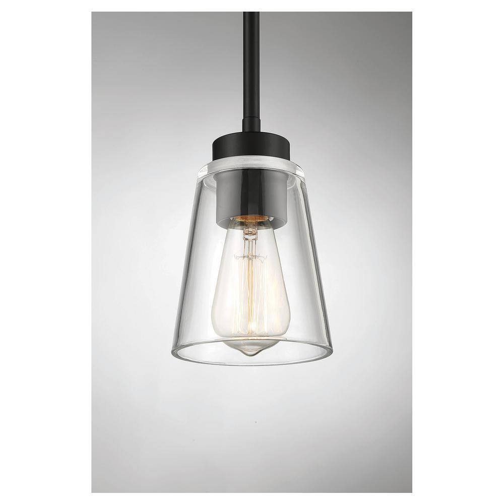 Calhoun Matte Black Glass Mini Pendant Light