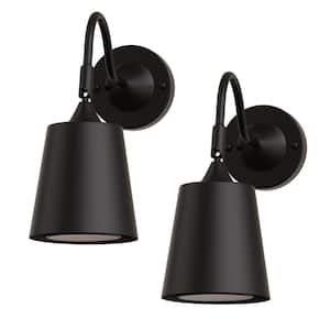 5 in. 2 Pack Black Wall Sconces, Dimmable Wall Light with Remote Control for Bedroom and\ Living Room Decor