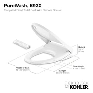 Purewash E930 Elongated Electric Plug-In Bidet Front Toilet Seat with Remote Control in Biscuit