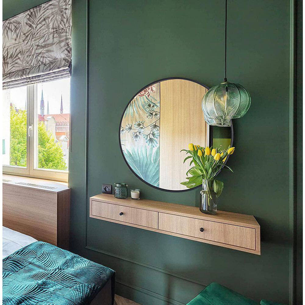 30 in. W x 30 in. H Small Round Framed Wall High Quality Bathroom