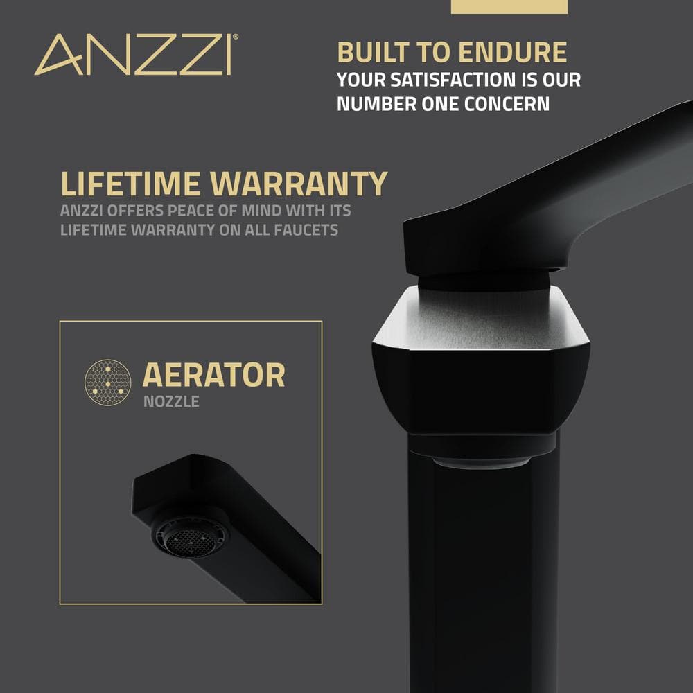 Matte Black and Brushed Nickel Single Handle Bathroom Faucet