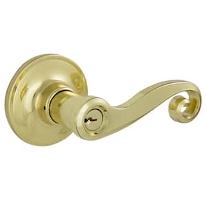 Acton Bright Brass Keyed Entry Door Handle