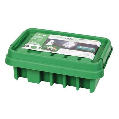 13.5 in. Weatherproof Powercord Connection Box, Green