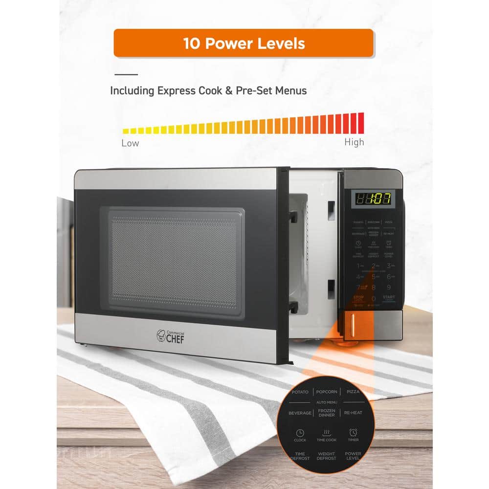 Compact Stainless Steel Microwave Oven for RV with Digital Display