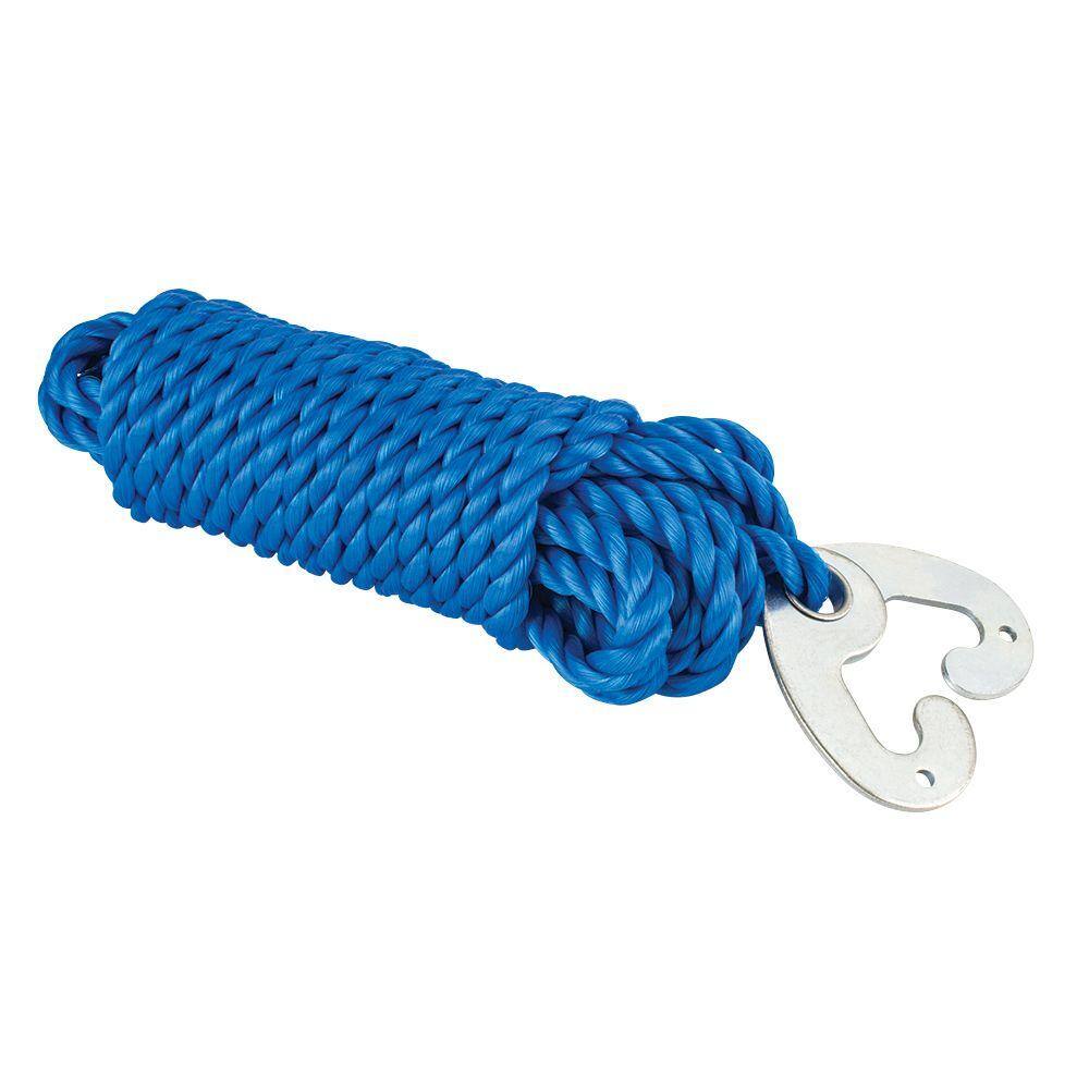 Winch Rope Blue Everbilt 3/8 in. x 25 ft. Blue Polypropylene Winch Rope 70042 - The ...