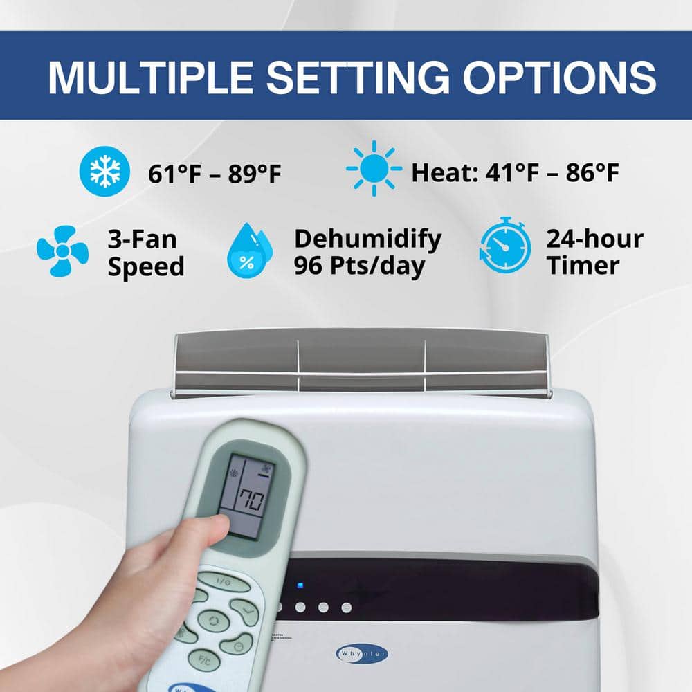 Frost White Mobile Air Conditioner and Heater with Remote