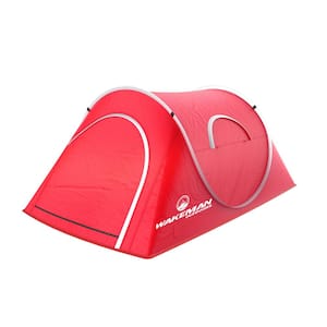 2-Person Red Pop-Up Tent with Carry Bag