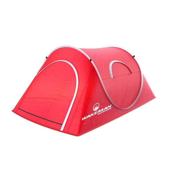 Wakeman Outdoors 2-Person Red Pop-Up Tent with Carry Bag