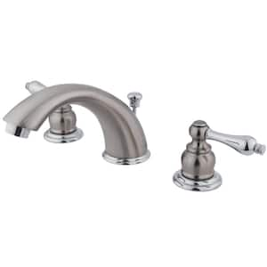 Victorian 8 in. Widespread 2-Handle Bathroom Faucet in Chrome and Brushed Nickel