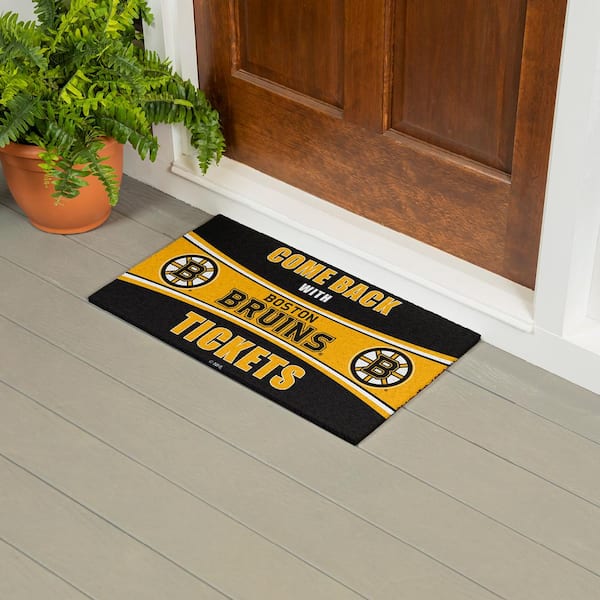 Evergreen Boston Bruins 28 in. x 16 in. PVC "Come Back With Tickets" Trapper Door Mat