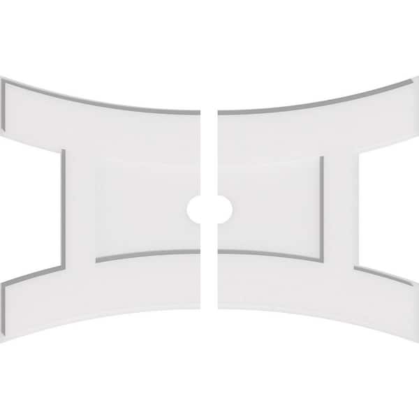 Ekena Millwork 28 in. W x 18-5/8 in. H x 2 in. ID x 1 in. P Haven Architectural Grade PVC Contemporary Ceiling Medallion (2-Piece)