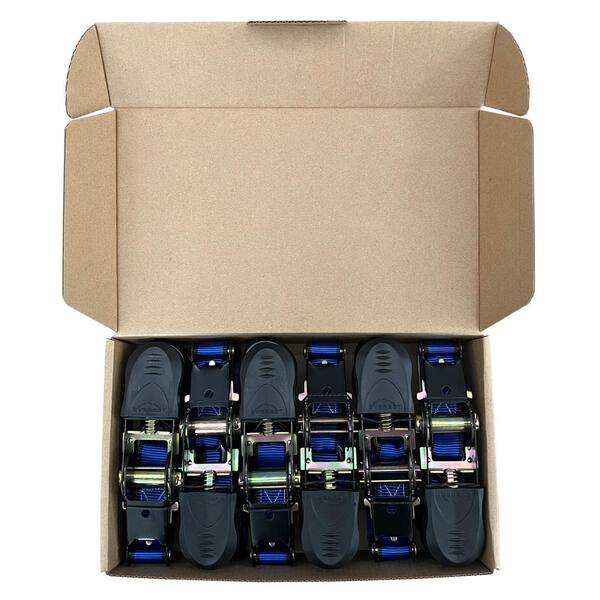 1 in. x 12 ft. Blue Webbing Ratchet Tie-Down Strap (6-Pack) 1 in. x 12 ft. Blue Webbing Ratchet Tie-Down Strap (6-Pack)
