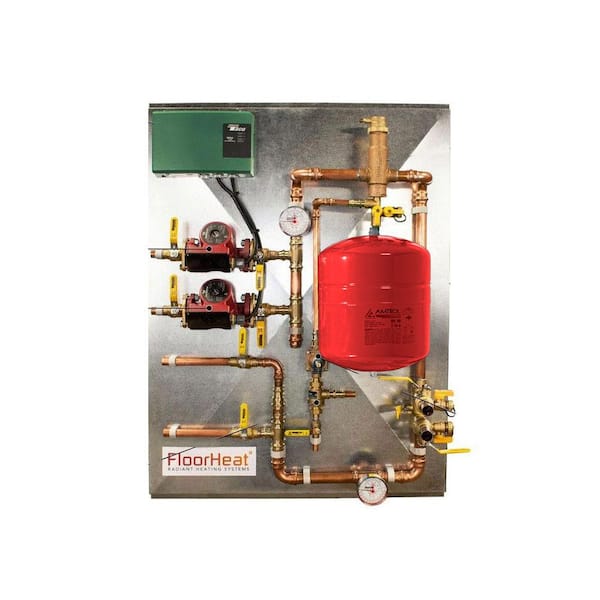 FloorHeat 2 Zone Radiant Heat Distribution Panel for Use with Glycol
