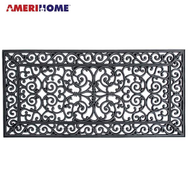 Faux Iron Mirror from Rubber Door Mat - Color Me Thrifty