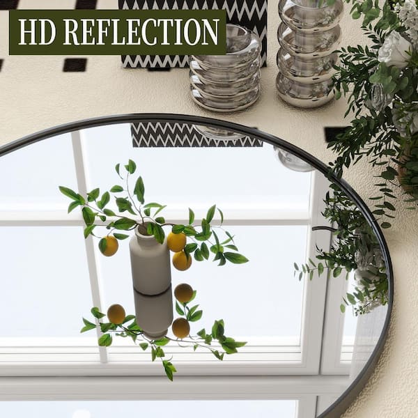 Black 35 in. W x 78 in. H Arched Classic Aluminum Alloy Framed Full Length Mirror Standing Floor Mirror