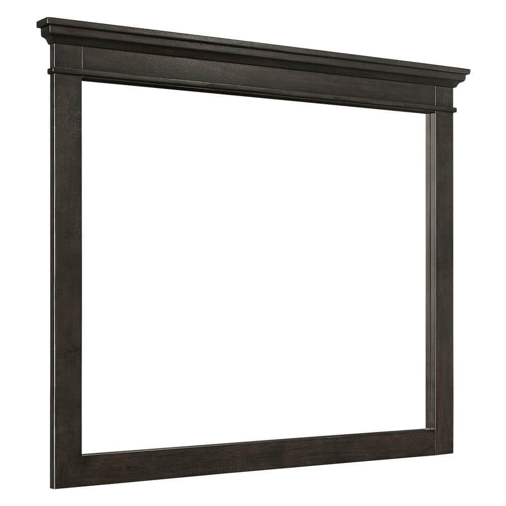 Charcoal Gray Molded Trim 43" Wood Dresser Mirror