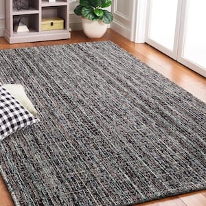 Abstract Dark Gray/Brown 4 ft. x 6 ft. Modern Plaid Area Rug