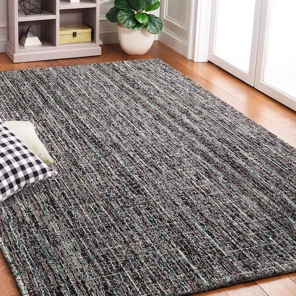 Abstract Dark Gray/Brown 6 ft. x 9 ft. Modern Plaid Area Rug