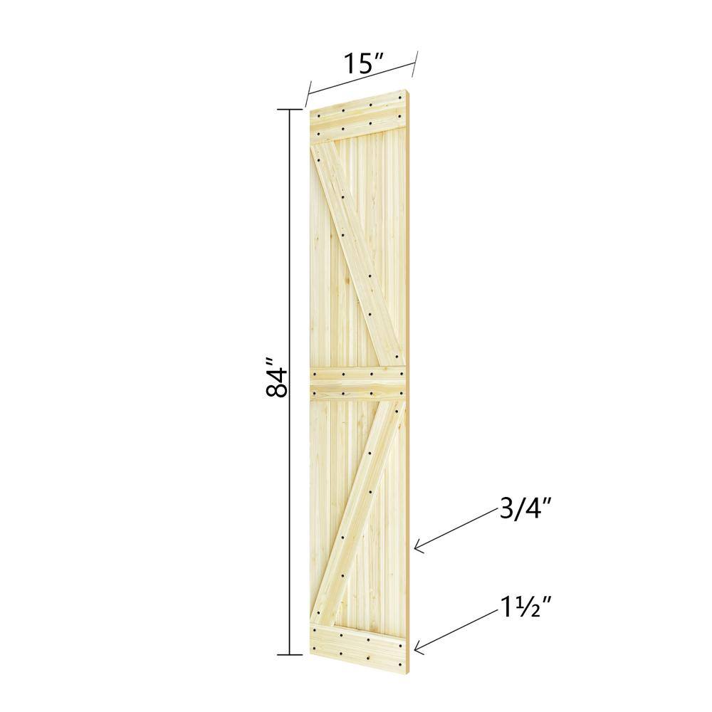 Unfinished Solid Spruce Wood Textured Bi-Fold Barn Door