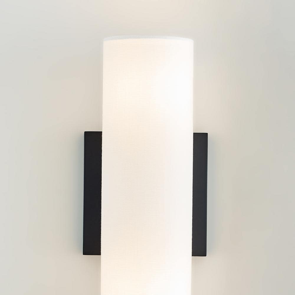 Capalino 12" White Cylinder Modern Vanity Sconce