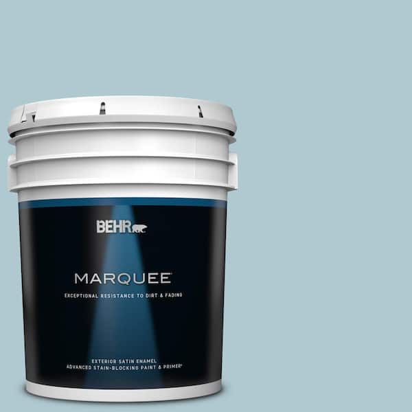 BEHR MARQUEE 5 gal. #S470-2 Gentle Sea Satin Enamel Exterior Paint & Primer