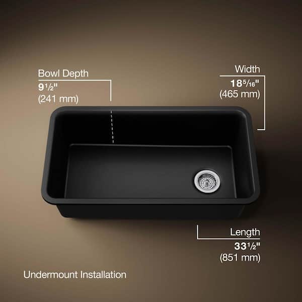 KOHLER Cairn Undermount Neoroc Granite Composite 33.5 in. Single