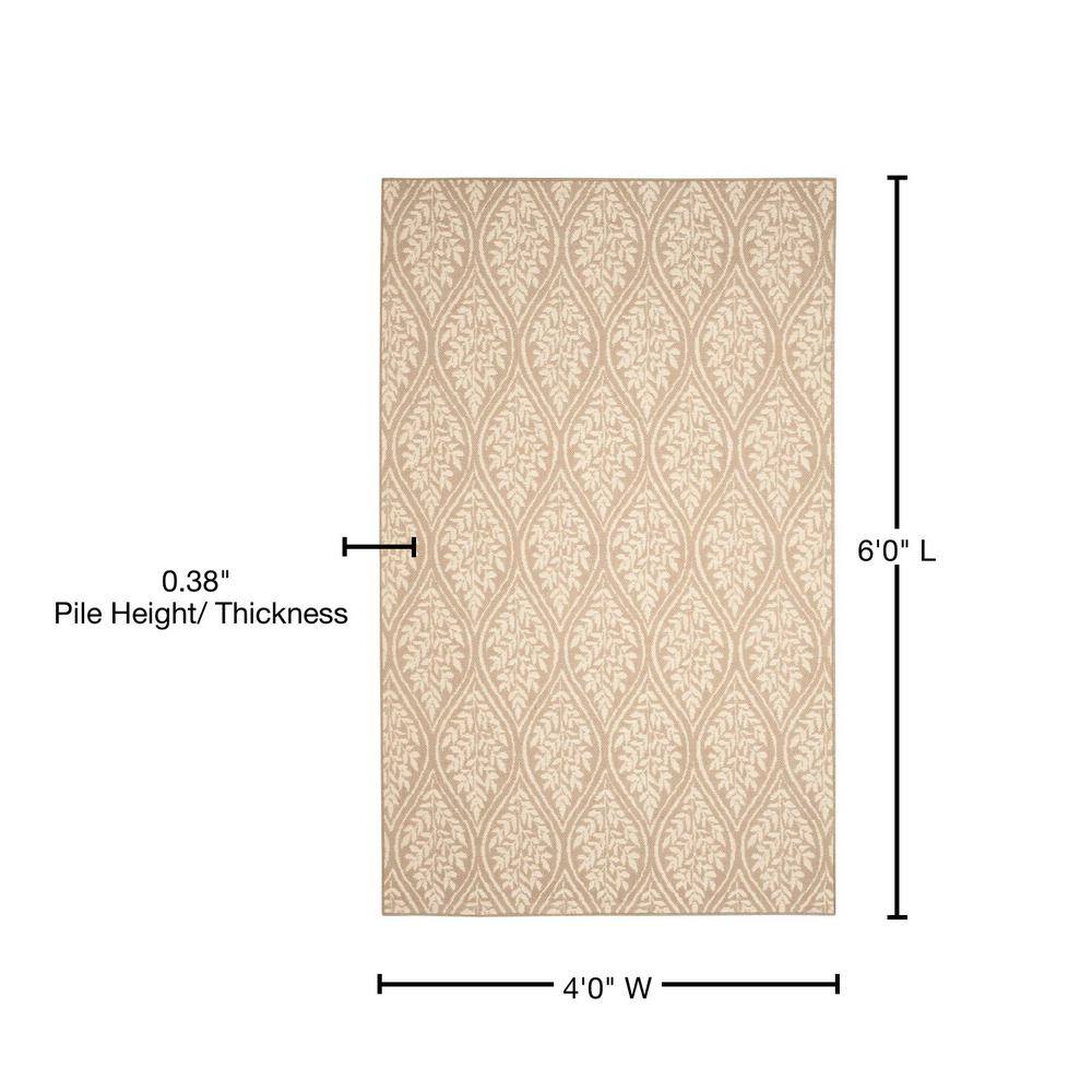Palm Beach 4' x 6' Sand and Natural Geometric Area Rug