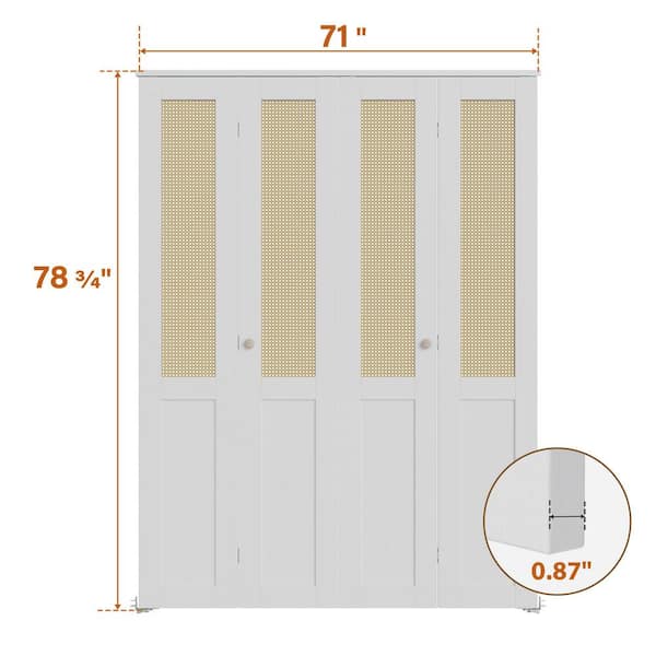 SOCBAZZAR 70.8 in x 78.75 in. (Double Door)Half Paneled Solid Core