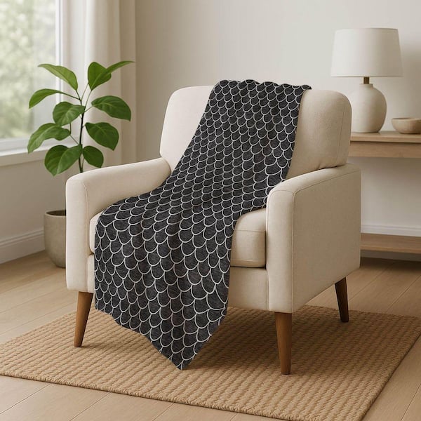 Premium Machine Washable ASB933 Black 50 in. x 70 in. Sherpa Throw Blanket