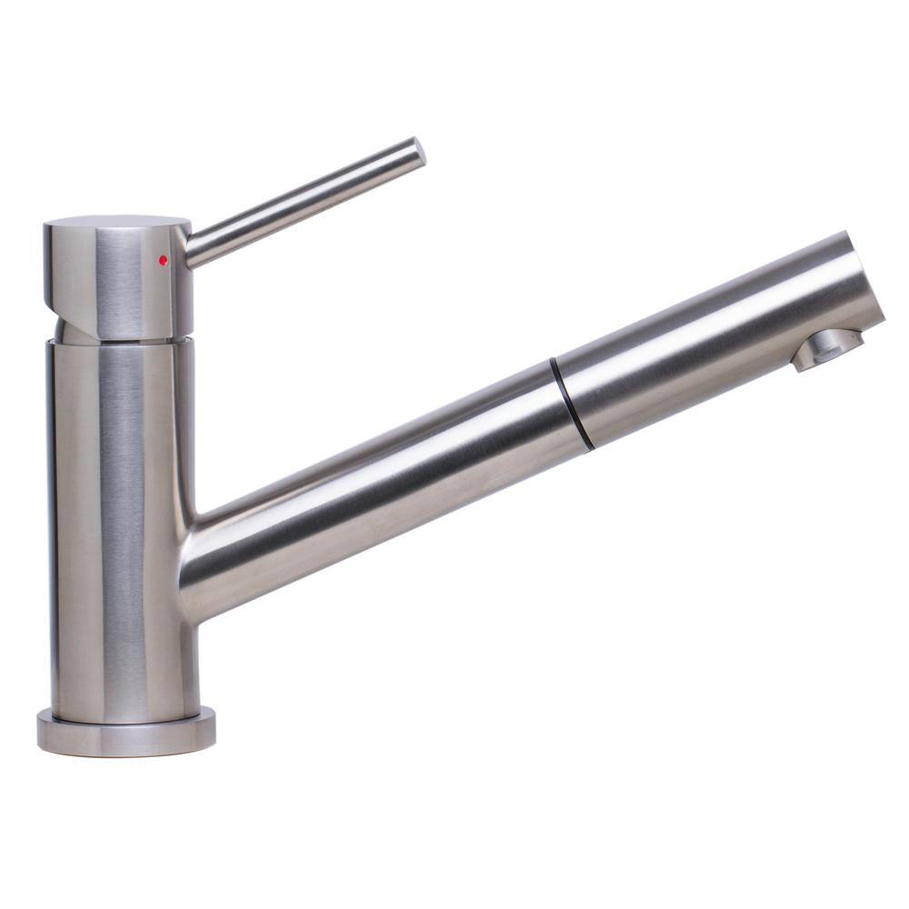 Brushed Stainless Steel Pull-Out Spray Kitchen Faucet