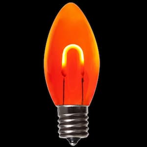 FlexFilament C9 LED Shatterproof Orange Vintage Edison Christmas Light Bulbs (5-Pack)