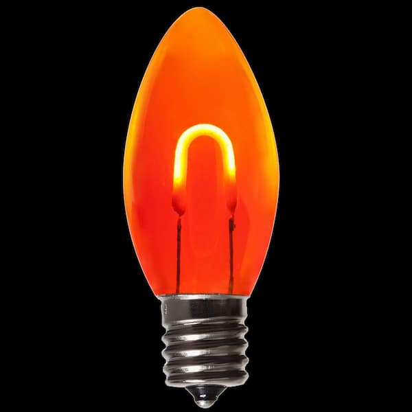 Vintage Candle Flame Red Yellow 3-Pack Replacement Christmas Light Bulbs New 