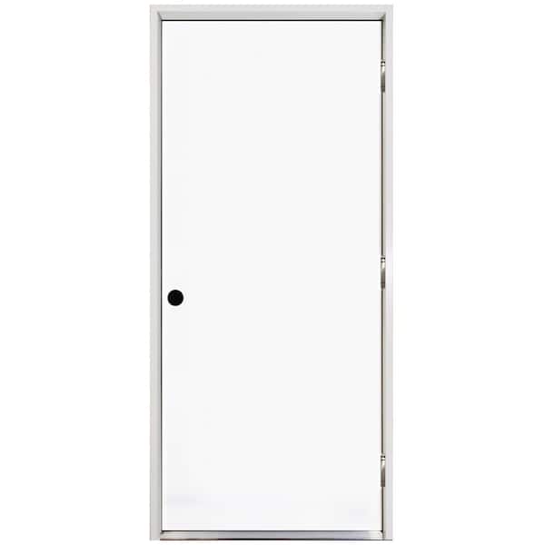 Steves & Sons 32 in. x 80 in. Element Series Flush Left-Hand Outswing White Primed Steel Prehung Front Door