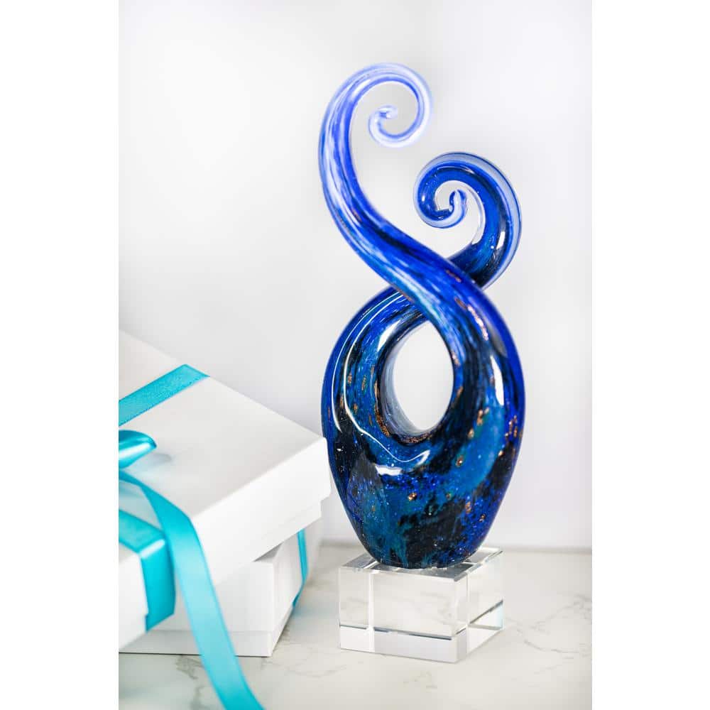 Monet Murano Style Colorful Glass Swirl Centerpiece
