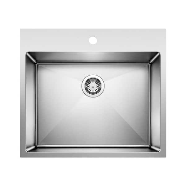 Blanco QUATRUS R15 25 in. x 22 in. Drop-in/Undermount Laundry/Utility Sink in Stainless Steel