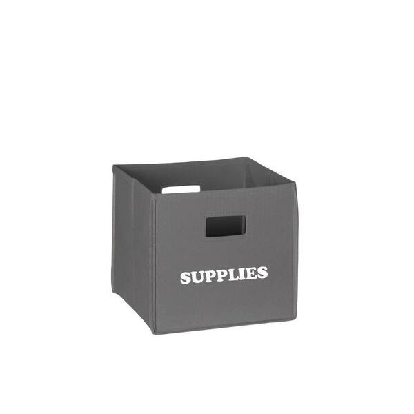 RiverRidge 10.5 in. x 10 in. Folding Supplies Storage Bin in Gray