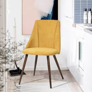 Smeg Yellow Fabric Upholstered Side Dining Chairs(Set of 2)